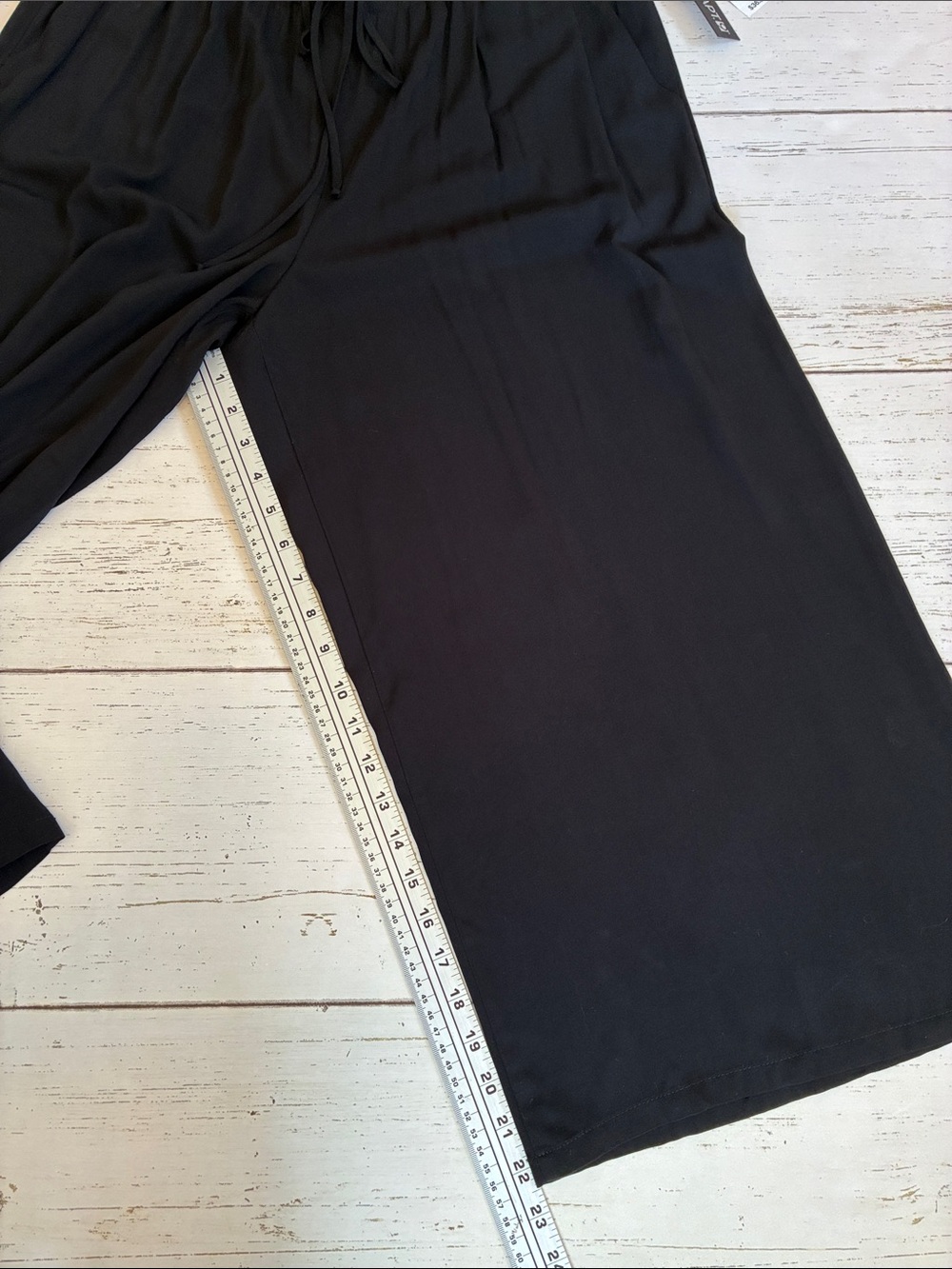 Apt. 9 Black Rayon Wide-Leg Drawstring Waist Palazzo Pants, size L, NWT - Picture 14 of 15